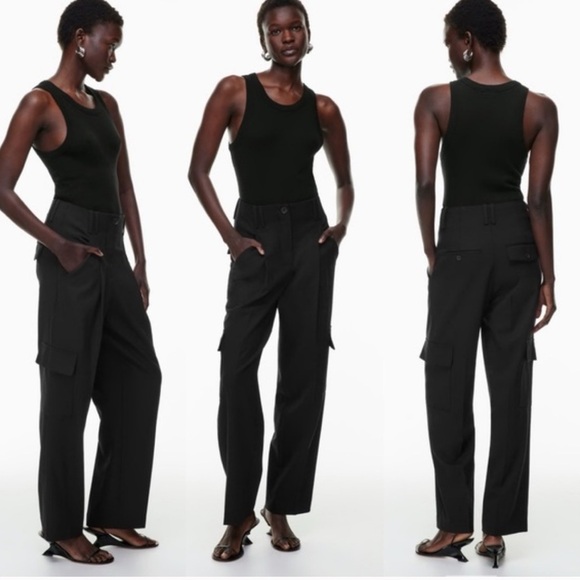 Aritzia Babaton twill wool high waist Rojo Cargo Pant - Picture 1 of 13